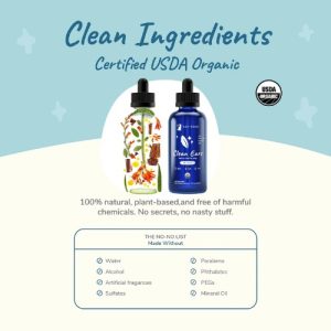 Kin + Kind Clean Ears uses certified USDA Organic ingredients