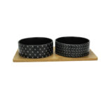 Be One Breed – Bamboo Base with Black Ceramic Bowls
