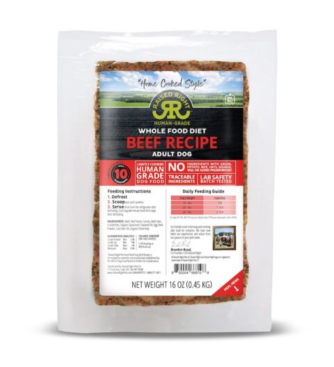 Raised Right Gently Cooked Dog Food - Beef Recipe