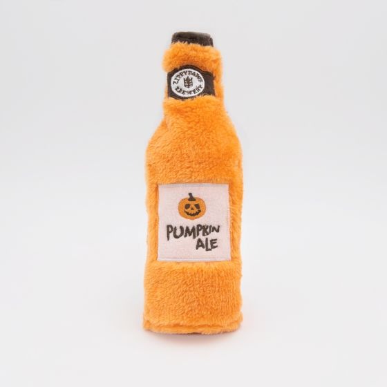 pumpkinale Zippy Paws Halloween Happy Hour Crusherz – Pumpkin Ale plush dog toy