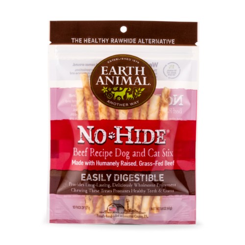 Earth Animal - No Hide - Beef Stix - 10pc Earth Animal No Hide Beef Recipe Sticks 10pc
