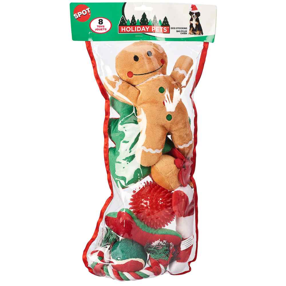 Ethical Pet Spot Holiday Stocking Dog Toy X-Large (8pc) Ethical-Pet-Spot-Holiday-Stocking-Dog-Toy-X-Large-8pc