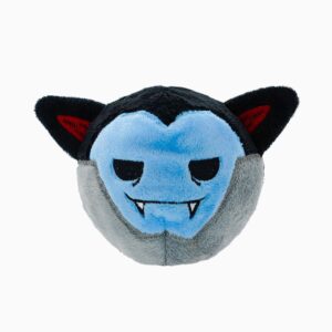 Hugsmart Howloween Super Ball Vampire plush dog toy with squeaker
