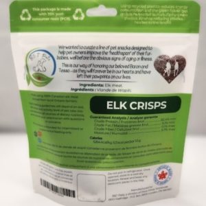 B&T Elk Crisps Treat Dehydrated Treat Single Ingredient Allergy
